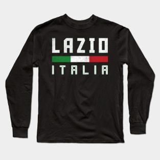 Lazio / Italian Retro Typography Design Long Sleeve T-Shirt